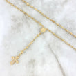 Rosario Virgen Milagrosa 10.3gr / 45cm / 4-3mm Bolas Diamantadas Circones Blancos Oro Amarillo ©