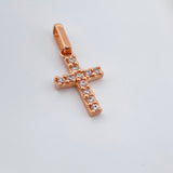 Dije Cruz Punteado 0.6gr / 1.8cm-Oro Rosa 18K +