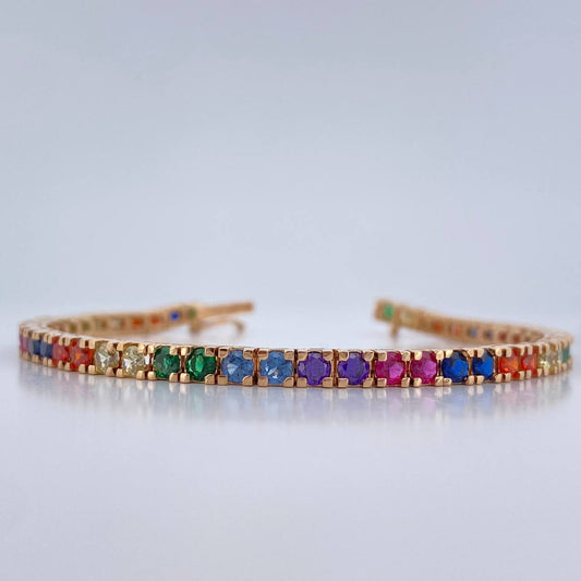 Pulso Tennis 13.95gr / 17cm / 4mm Oro Amarillo 18K $