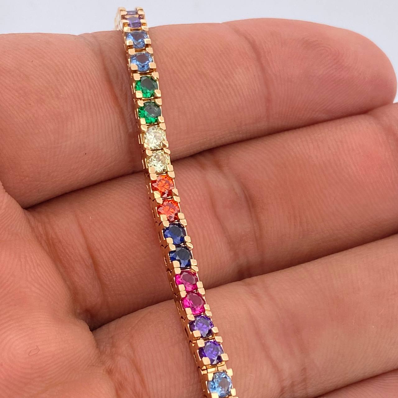 Pulso Tennis 13.95gr / 17cm / 4mm Oro Amarillo 18K $