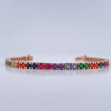 Pulso Tennis 13.5gr / 15.9cm / 3mm Oro Rosa 18K %