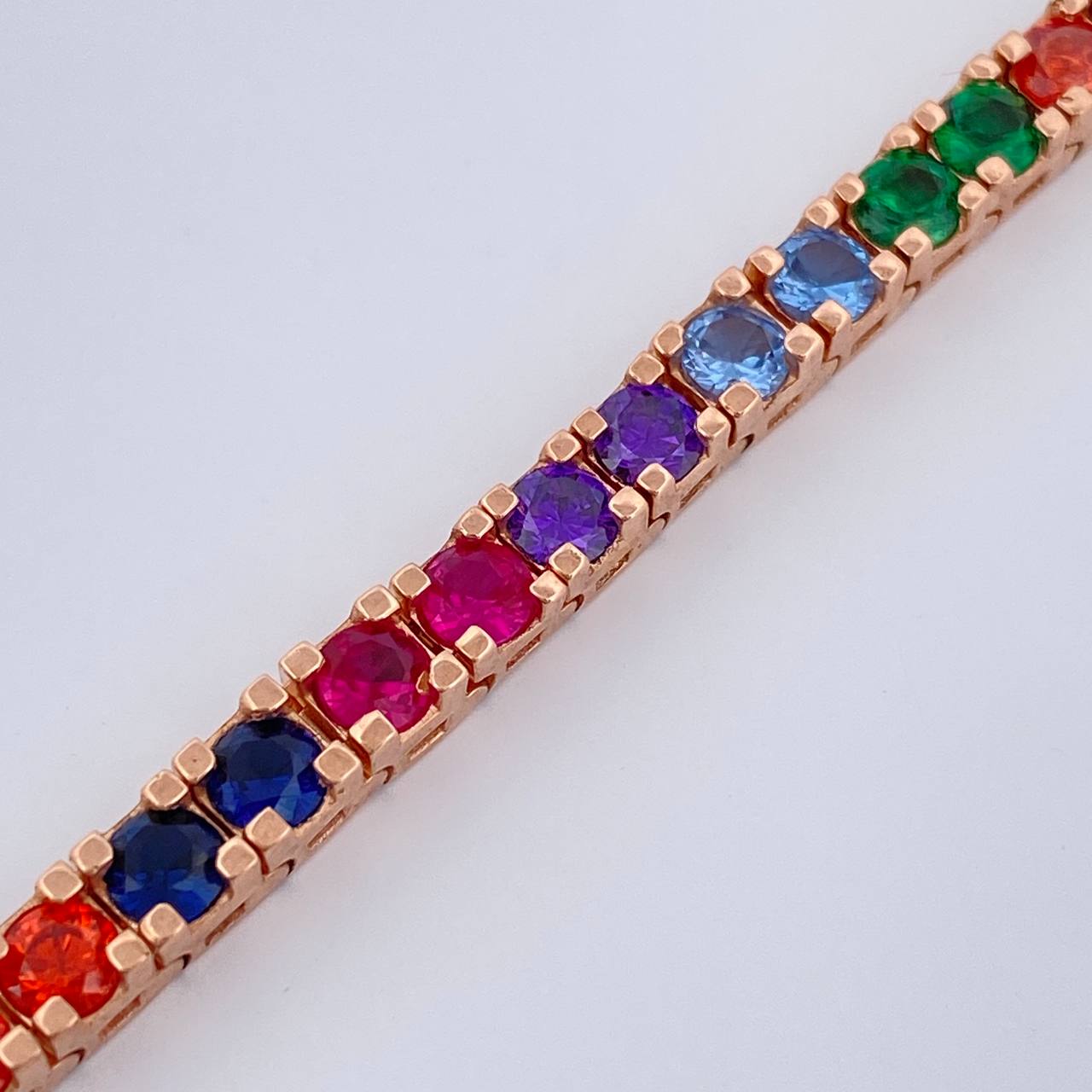 Pulso Tennis 13.5gr / 15.9cm / 3mm Oro Rosa 18K %