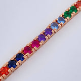 Pulso Tennis 13.5gr / 15.9cm / 3mm Oro Rosa 18K %