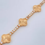 Pulso Tennis Trebol 14.8gr / 17.2cm / 3mm Oro Amarillo 18K +