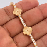 Pulso Tennis Trebol 14.8gr / 17.2cm / 3mm Oro Amarillo 18K +