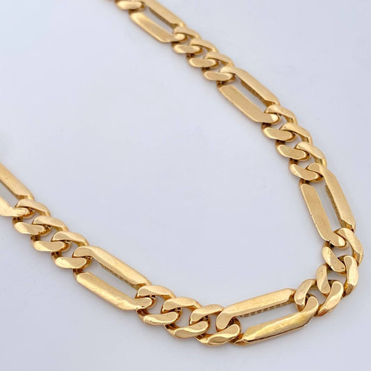 Cadena Figaro 31.25gr / 61.8cm / 7mm Oro Amarillo 18K +