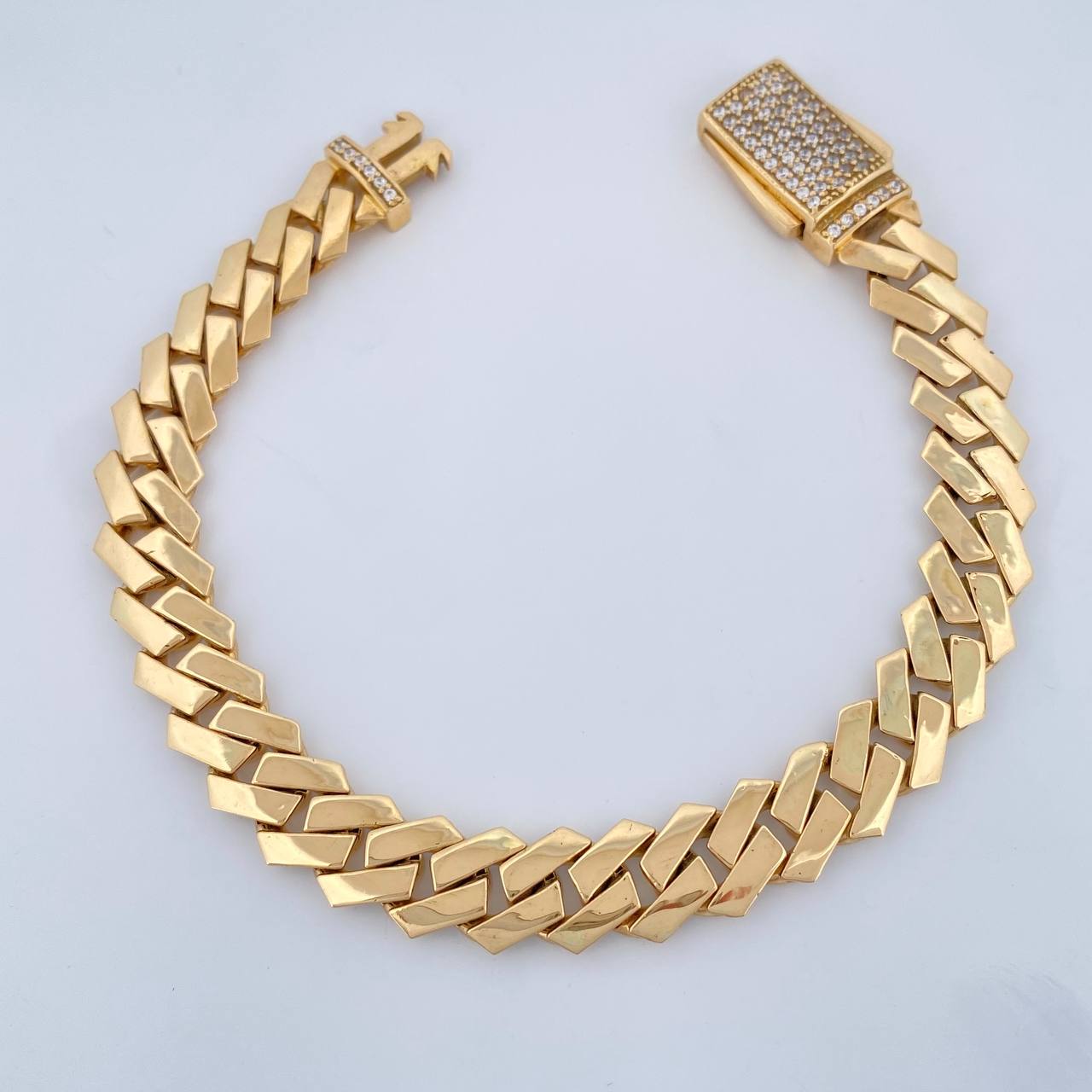 Pulso Cubano 19.25gr / 20cm / 8mm Oro Amarillo 18K +