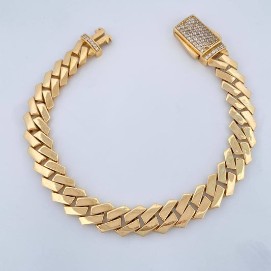 Pulso Cubano 19.25gr / 20cm / 8mm Oro Amarillo 18K +