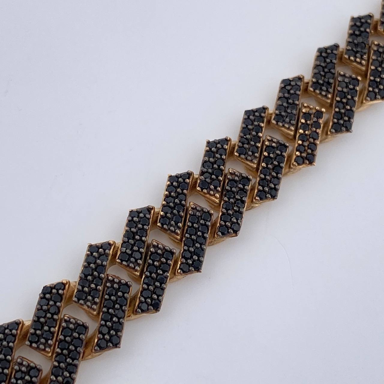 Pulso Cubano 24.45gr / 21.4cm / 9mm Dos Oros Amarillo Negro 18K +