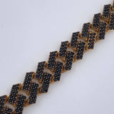 Pulso Cubano 24.45gr / 21.4cm / 9mm Dos Oros Amarillo Negro 18K +