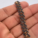 Pulso Cubano 24.45gr / 21.4cm / 9mm Dos Oros Amarillo Negro 18K +