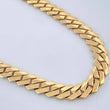 Cadena Cubana 50.3gr / 61.8cm / 8mm Dos Oro Amarillo Blanco 18K +