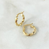 Candongas Kari 1.25gr / 1.6cm / Entorchadas Oro Amarillo 18K