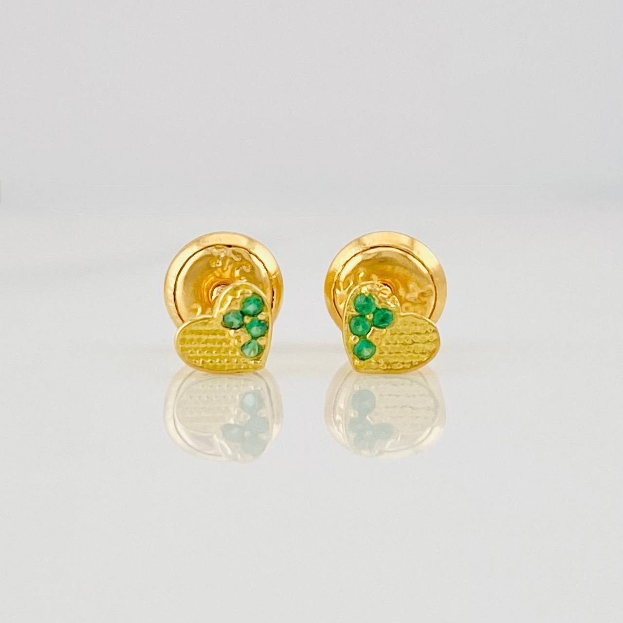 Topos Corazón Medio Destello 0.6g / 3.9mm Oro Amarillo 18K