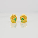 Topos Corazón Medio Destello 0.6g / 3.9mm Oro Amarillo 18K