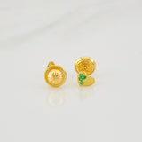 Topos Corazón Medio Destello 0.6g / 3.9mm Oro Amarillo 18K