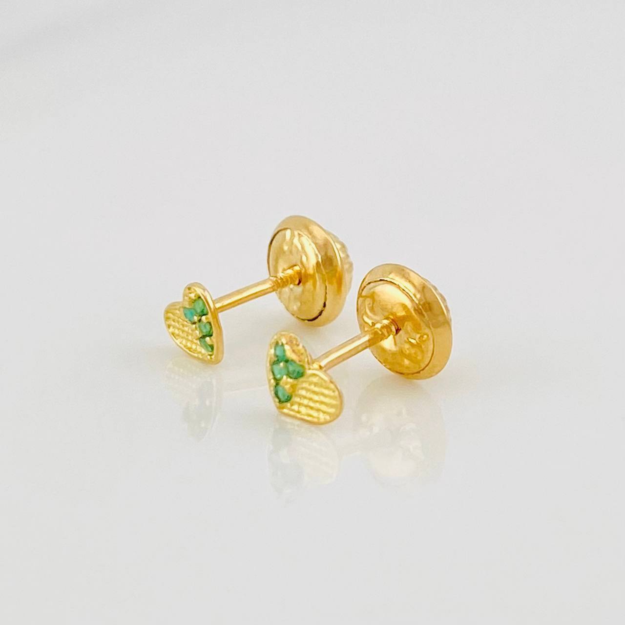 Topos Corazón Medio Destello 0.6g / 3.9mm Oro Amarillo 18K