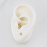 Topos Corazón Medio Destello 0.6g / 3.9mm Oro Amarillo 18K