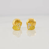 Topos Corazón Medio Destello 0.65g / 4mm Oro Amarillo 18K