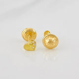 Topos Corazón Medio Destello 0.65g / 4mm Oro Amarillo 18K