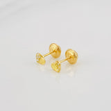 Topos Corazón Medio Destello 0.65g / 4mm Oro Amarillo 18K