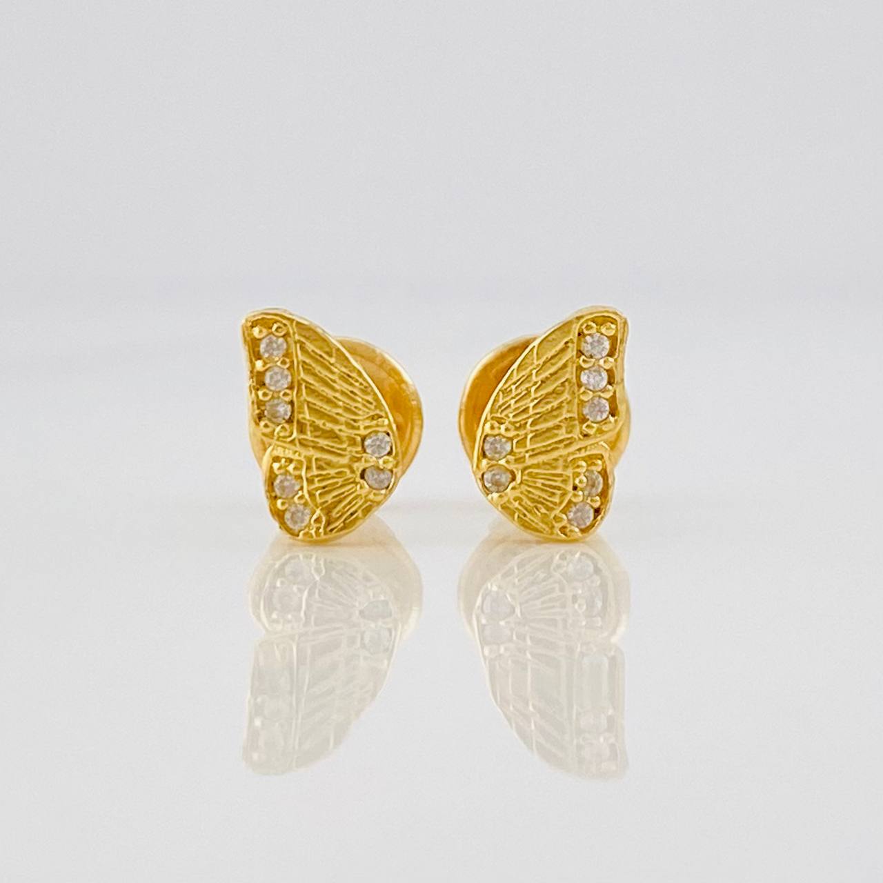 Topos Alas Mariposa 0.9g / 7mm Oro Amarillo 18K