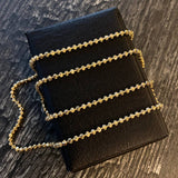 Cadena Militar 22.6gr / 65cm / 3mm Diamantada Luna Oro Amarillo Nac.Esp