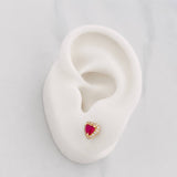 Topos Corazon Tupido 1.55g / 6.4mm Oro Amarillo 18K