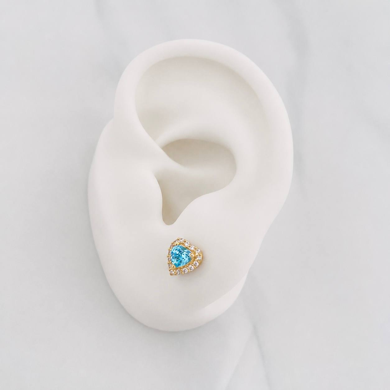 Topos Corazon Tupido 1.5g / 6.5mm Oro Amarillo 18K