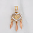 Dije Corazon Atrapa Sueños 1.6g / 3cm Tres Oros 18K