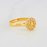 Anillo Halo Flor 3.5g / T6 1/4 Oro Amarillo 18K