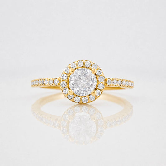 Anillo Halo 1.95g / T4 3/4 Oro Amarillo 18K