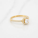 Anillo Halo 1.95g / T4 3/4 Oro Amarillo 18K