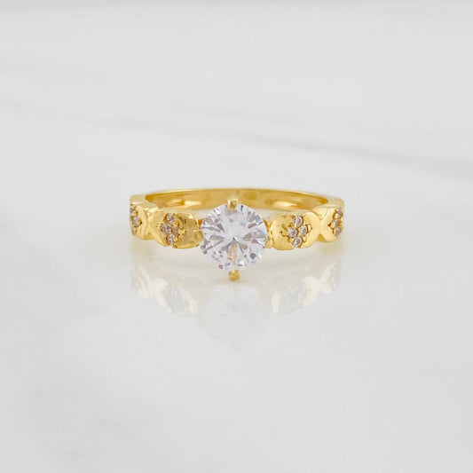 Anillo Solitario Churumbela Flores 2.55g / T5 3/4 Oro Amarillo 18K