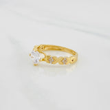 Anillo Solitario Churumbela Flores 2.55g / T5 3/4 Oro Amarillo 18K