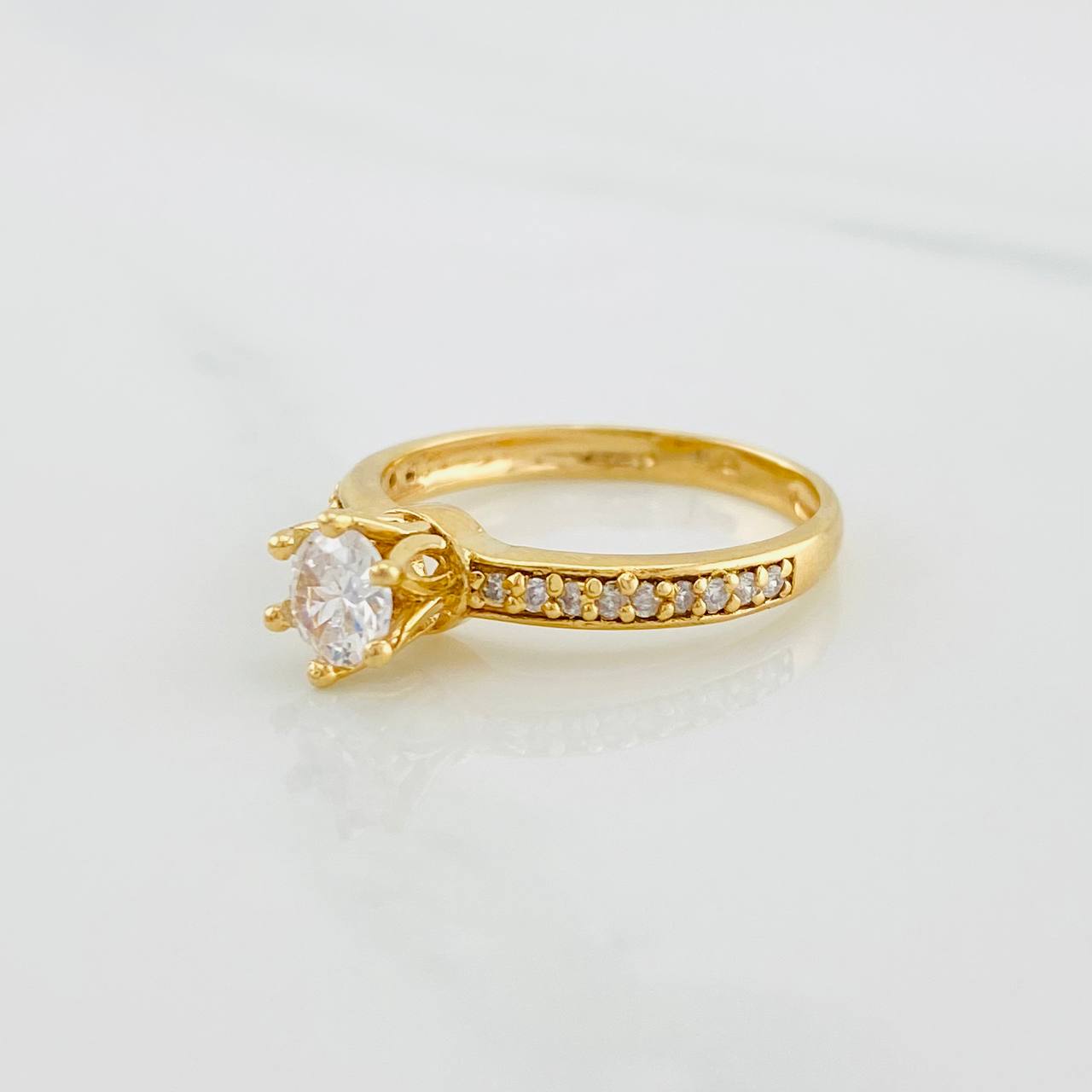 Anillo Solitario Churumbela 2.7g / T6 1/4 Oro Amarillo 18K