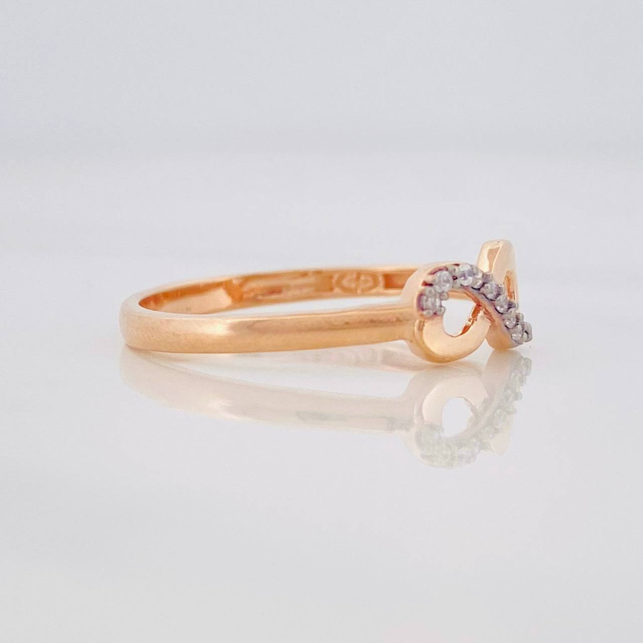 Anillo Infinito 1.6g / T5 1/4 Dos Oros Blanco Rosa 18K