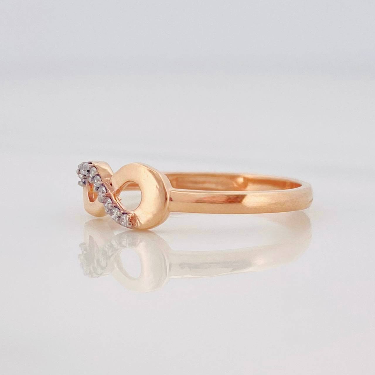 Anillo Infinito 1.6g / T5 1/4 Dos Oros Blanco Rosa 18K