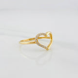 Anillo Silueta Corazón 1.45g / T4 1/4 Oro Amarillo 18K