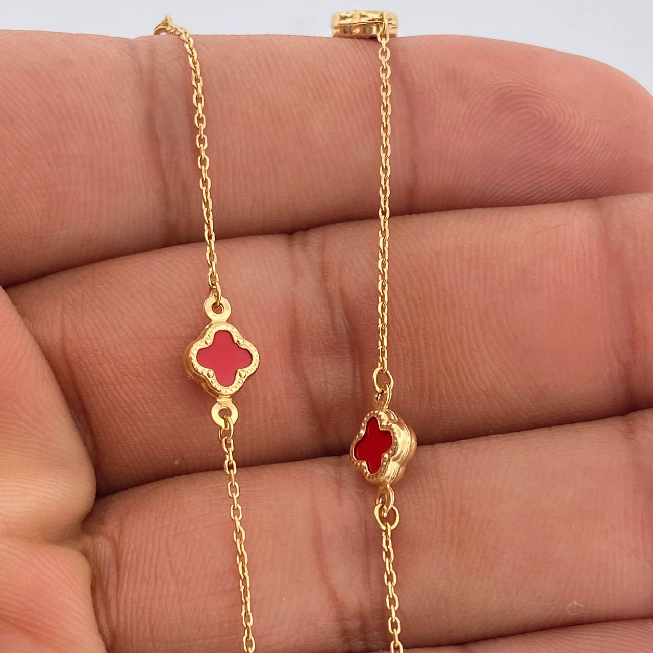 Cadena Trebol Aro Seguido 4.2gr / 45.6cm / 1.3mm Oro Amarillo +4 18K +