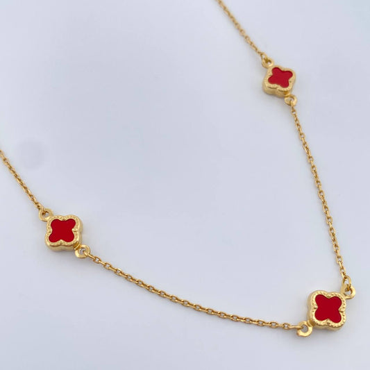Cadena Trebol Aro Seguido 4.2gr / 45.6cm / 1.3mm Oro Amarillo +4 18K +