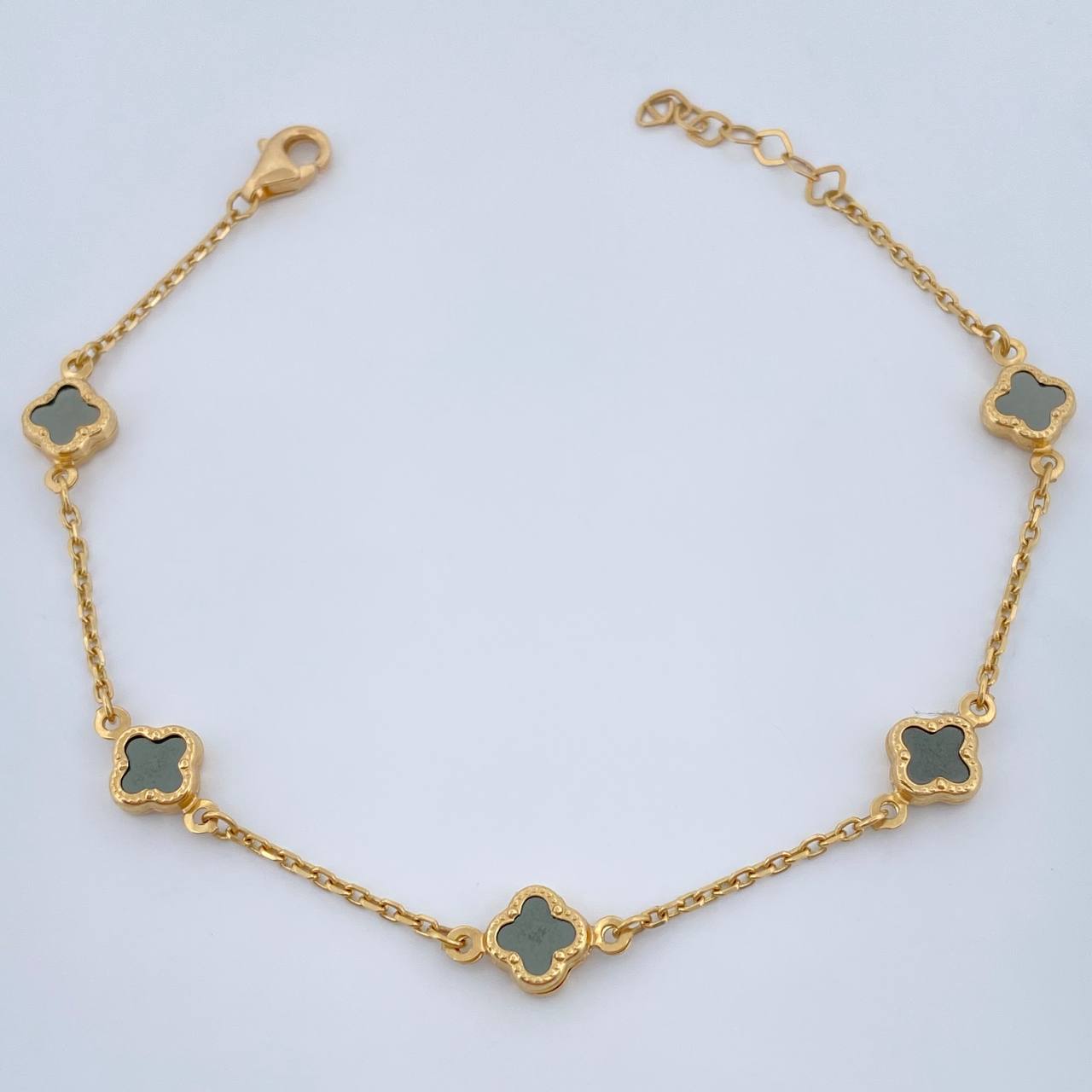 Pulso Trebol Aro Seguido 3.25gr / 18.8cm / 1mm Oro Amarillo +4 18K +