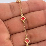 Pulso Trebol Aro Seguido 2.25gr / 17.8cm / 1mm Oro Amarillo +4 18K +