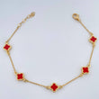 Pulso Trebol Aro Seguido 2.25gr / 17.8cm / 1mm Oro Amarillo +4 18K +