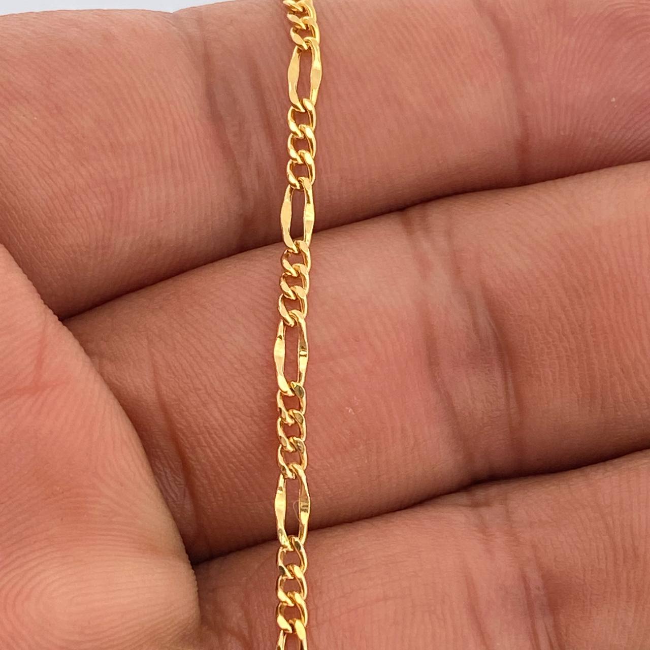 Pulso Figaro 1.3gr / 19cm / 2.85mm Oro Amarillo +1 18K %