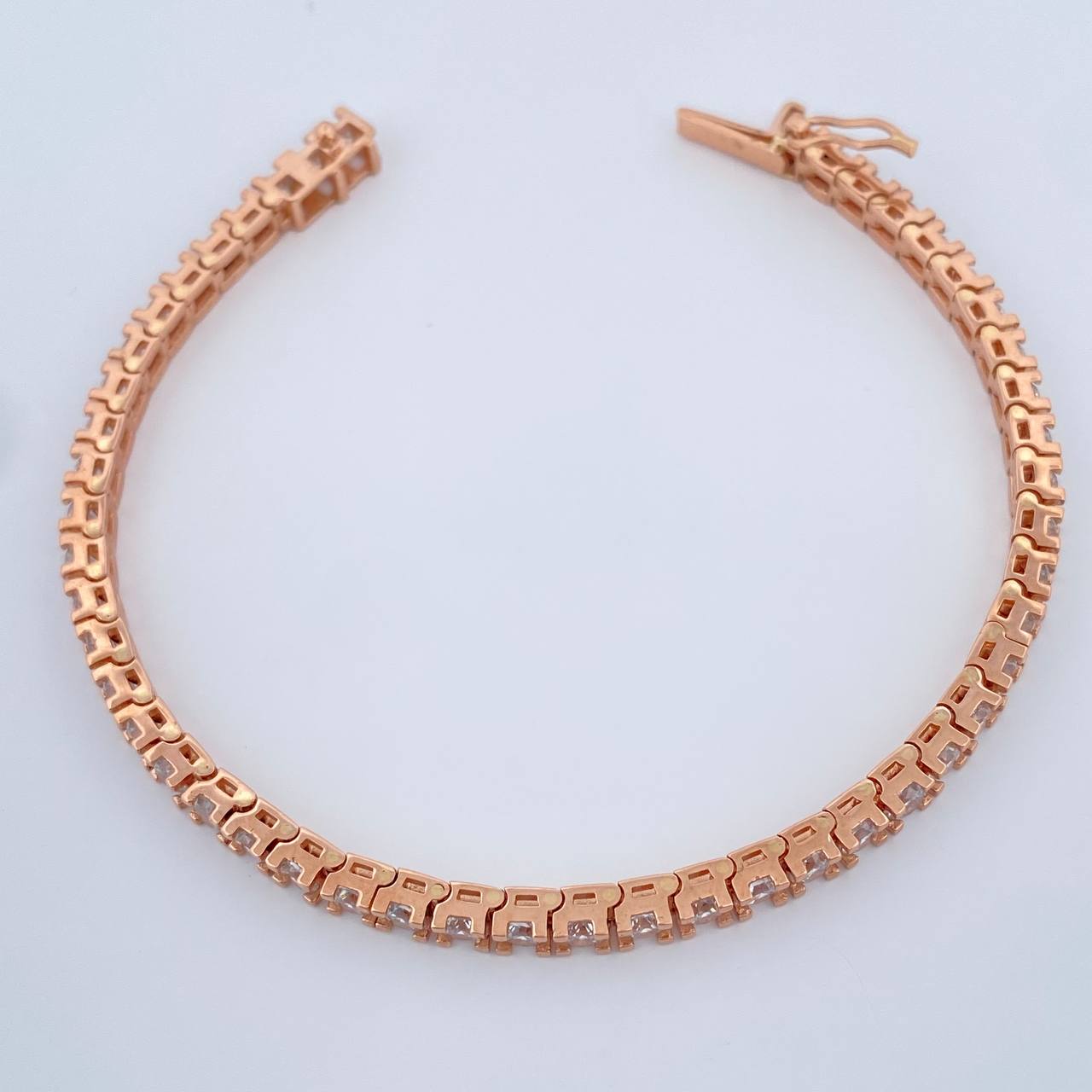Pulso Tennis 12.65gr / 16.5cm / 3mm Oro Rosa 18K %