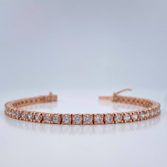 Pulso Tennis 12.65gr / 16.5cm / 3mm Oro Rosa 18K %