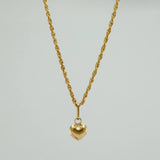 Set Cadena y Dije Lazo + Corazon 1.1gr / 40cm / 1.24mm Oro Amarillo 18K (Oferta) &