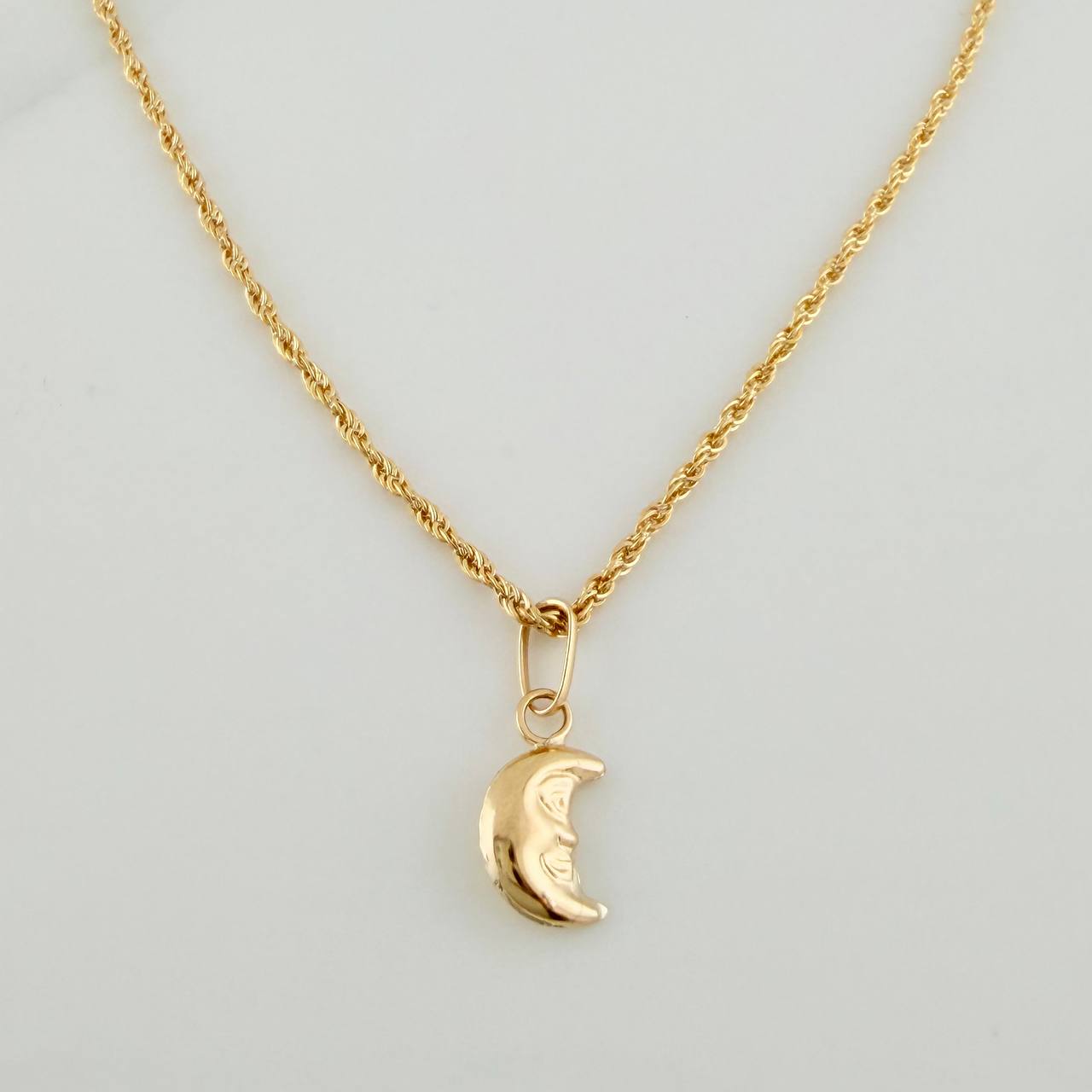 Set Cadena y Dije Lazo + Luna 1.1gr / 39.5cm / 1.14mm Oro Amarillo 18K (Oferta) &