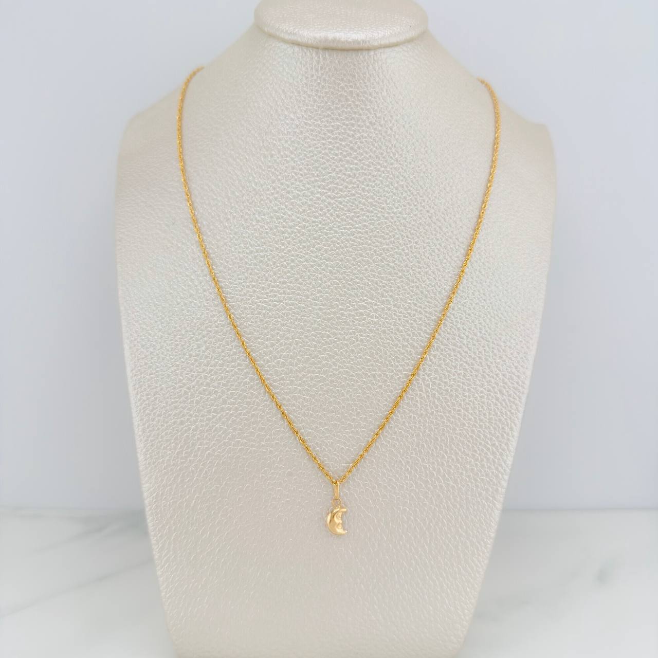 Set Cadena y Dije Lazo + Luna 1.1gr / 39.5cm / 1.14mm Oro Amarillo 18K (Oferta) &